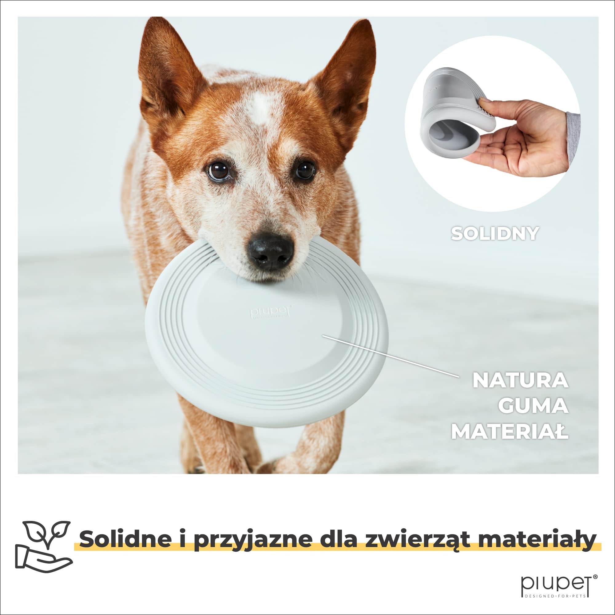PiuPet® Frisbee dla psów, średnica 22 cm, zestaw 2 sztuk, zabawka dla psa, do uczenia psów sztuczek, niezniszczalne