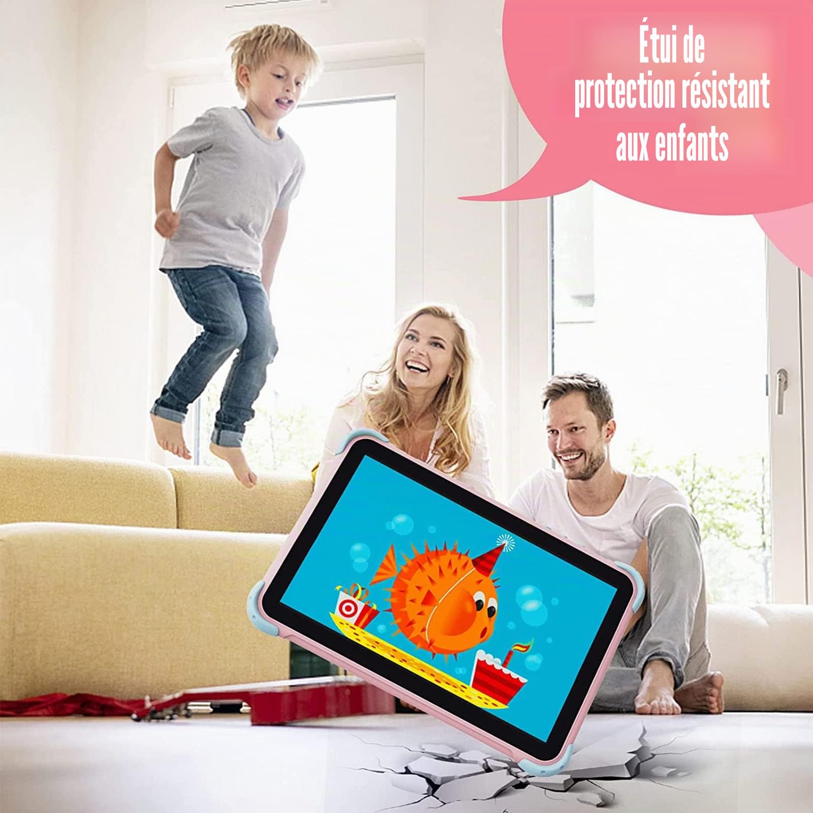 ascrecem Tablette Enfants KIDS707A-708 (Or Rose)
