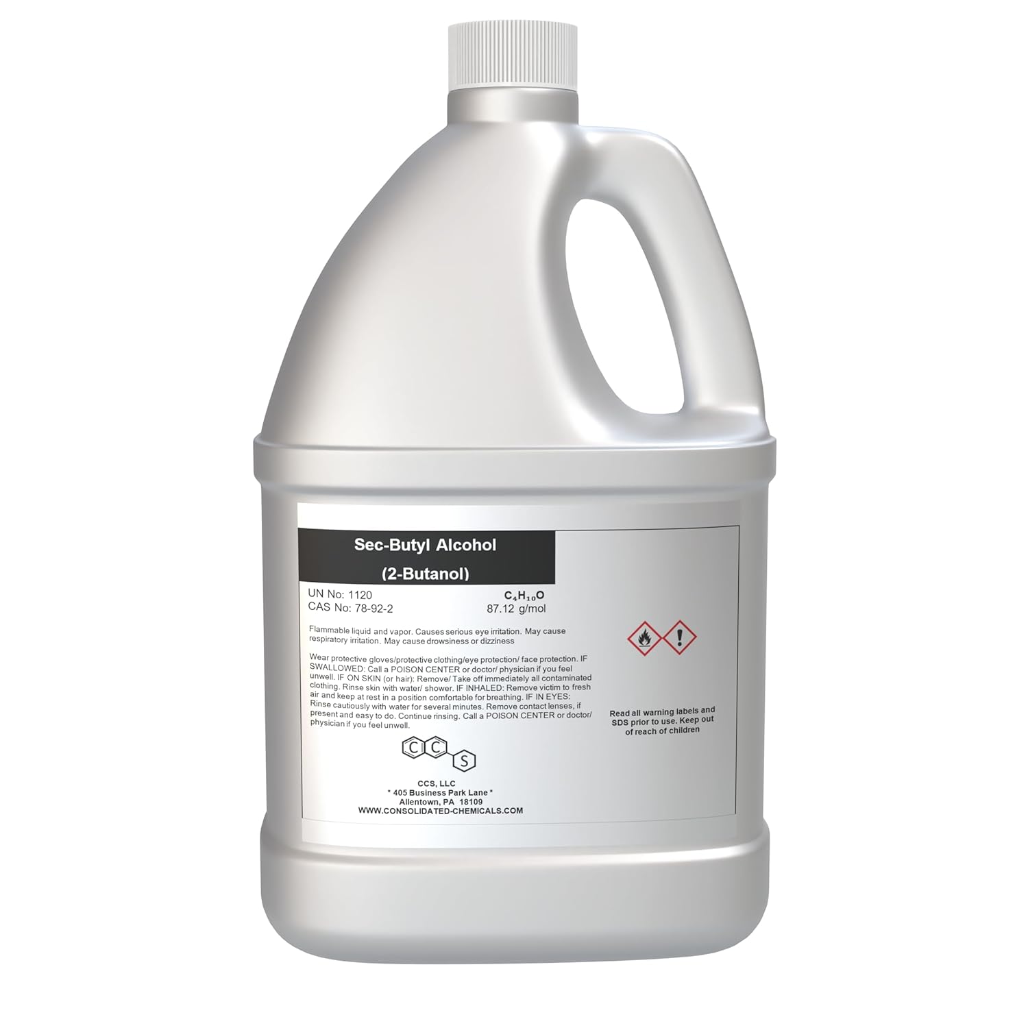 Sec-Butyl Alcohol - High Purity Secondary Butanol ≥99% | Industrial Grade Solvent | Multi-Purpose Cleaner & Chemical Intermediate (1 Gallon (128 Fl Oz))