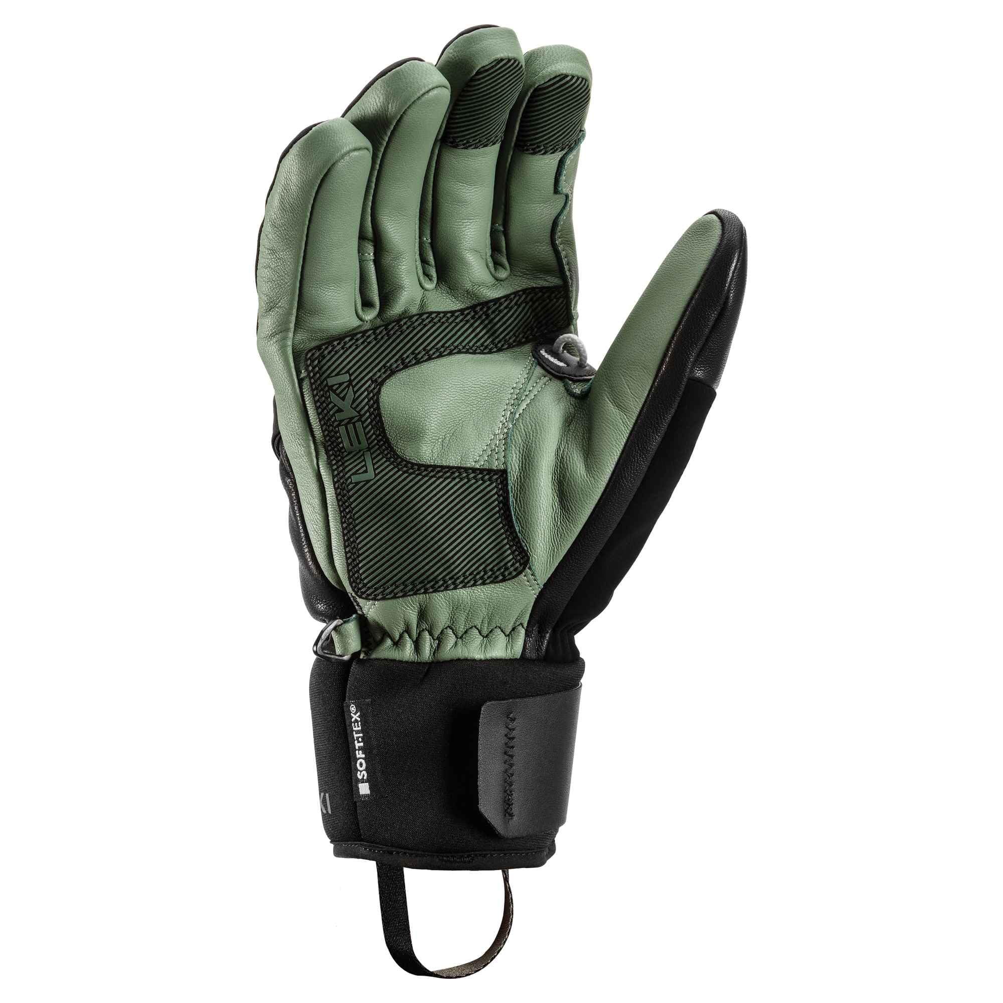 LEKI Hevon 3D Alpin - Guantes con gatillo 3D, Color Negro y Verde