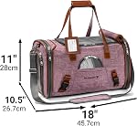 Mr. Peanut's Airline Approved Soft Sided Pet Carrier, Low Profile Gold Series Tote, Premium Brand Self Locking Zippers, Under Seat Compatibility, Plush Faux Fleece Bedding with a Sturdy Plywood Base
