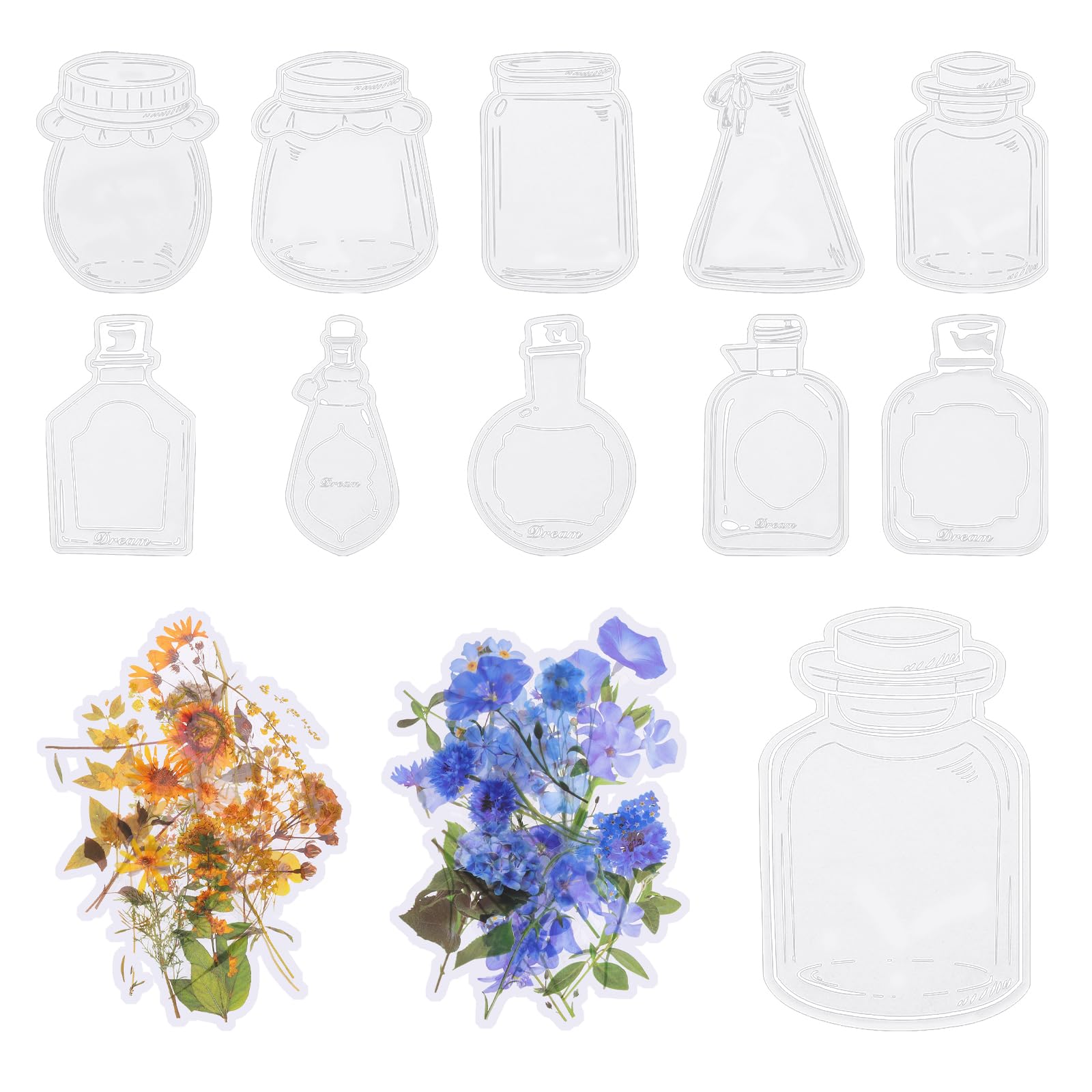 PATIKIL Transparent Dried Flower Bookmarks