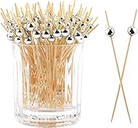 Vista 10 de 100 piezas de palillos de cóctel para aperitivos, accesorios para charcutería, palillos de cóctel para bebidas, palillos de bambú, palillos de Hoja