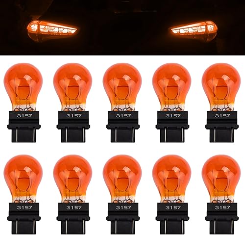 Miniatura 8 de 10 PCS bombillas de luz trasera 3157, bombilla de luz de freno en miniatura, bombilla de señal de giro impermeable, repuesto de luz trasera de