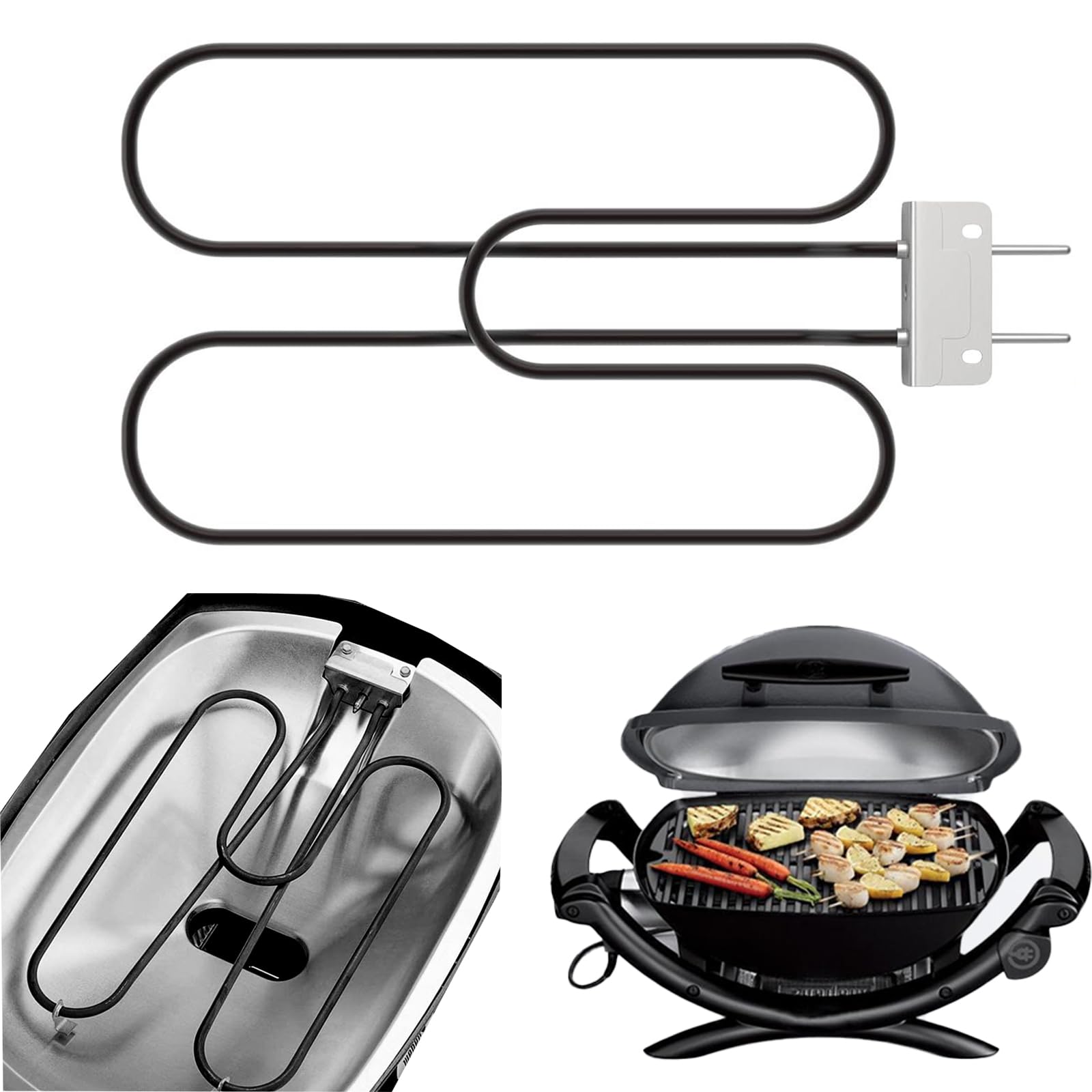 Elemento Calefactor para Weber Q240 Q2400 66816 Parrilla EléCtrica Repuesto para Weber Q240 Q2400 Parrilla Exterior Compatible con Elementos Calefactores De 230v 2200w