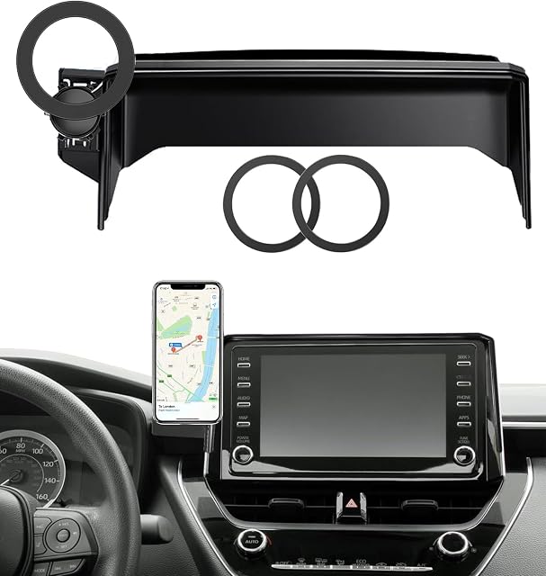 Montage téléphonique de voiture pour Toyota Corolla 2019-2025 / 2019-2025 Toyota Corolla Hatchback / 2023-2025 Croix de Corolla, Convient 8-Inch écran tactile, pour MagSafe Support de téléphone de voiture magnétique, Accessoires Toyota Corolla