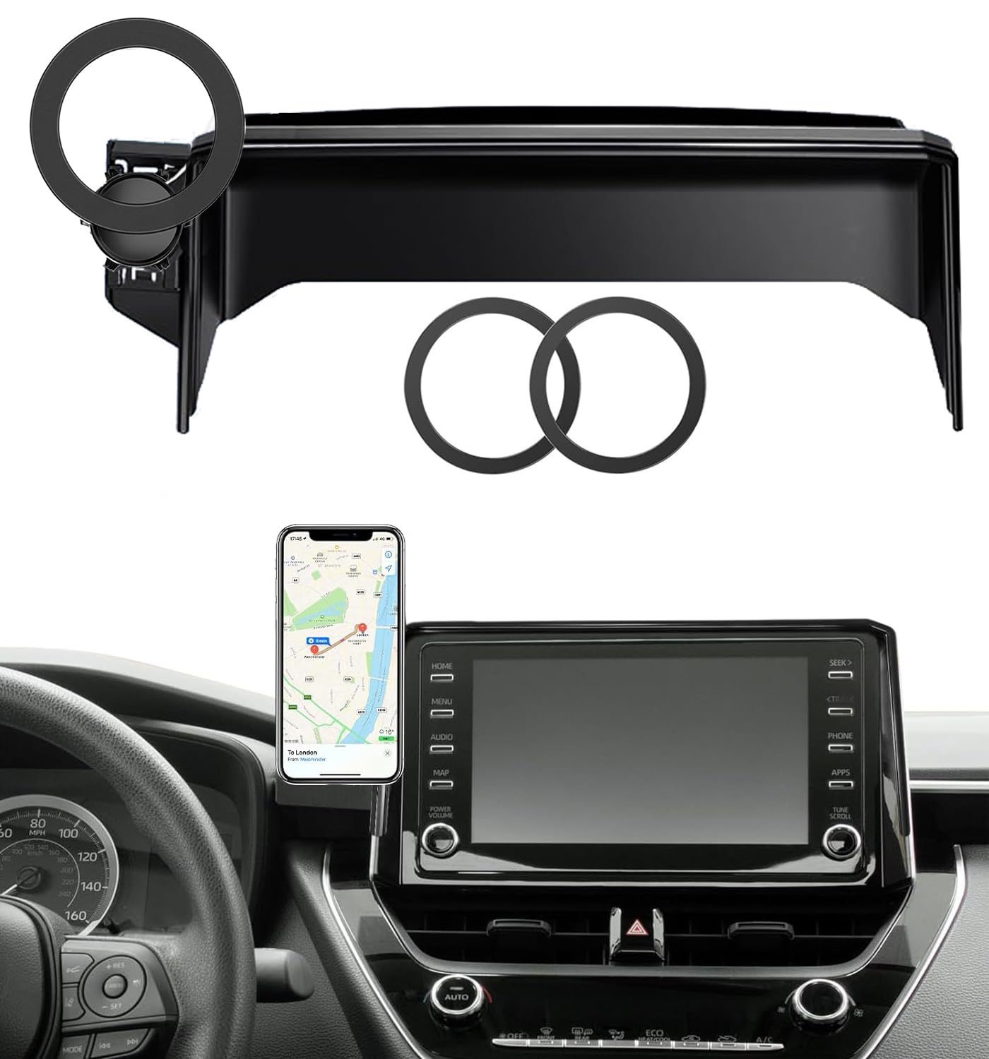 Car Phone Mount for 2019-2025 Toyota Corolla 2019-2025 Toyota Corolla Hatchback 2023-2025 Corolla Cross Fits 8-Inch Touchscreen for