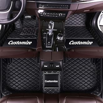 Custom Making Car Floor Mats for 90% Car Model Luxury Leather All Weather Waterproof Anti-Skid Full Coverage Liners (Black)