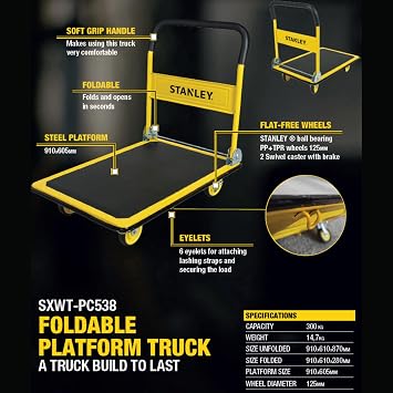 Stanley PC538 300 Kilogram Profesyonel Paket Taşıma Arabası