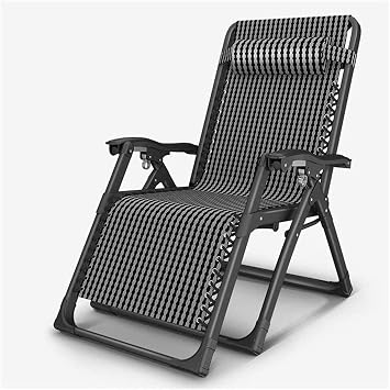 Recliner Chair Rocker Recliner Chair Sun Lounger Adjustable Black Chair Outdoor Garden Furniture Folding Bed Outdoor Patio Camping Feet Steel Square 200kg Max Required