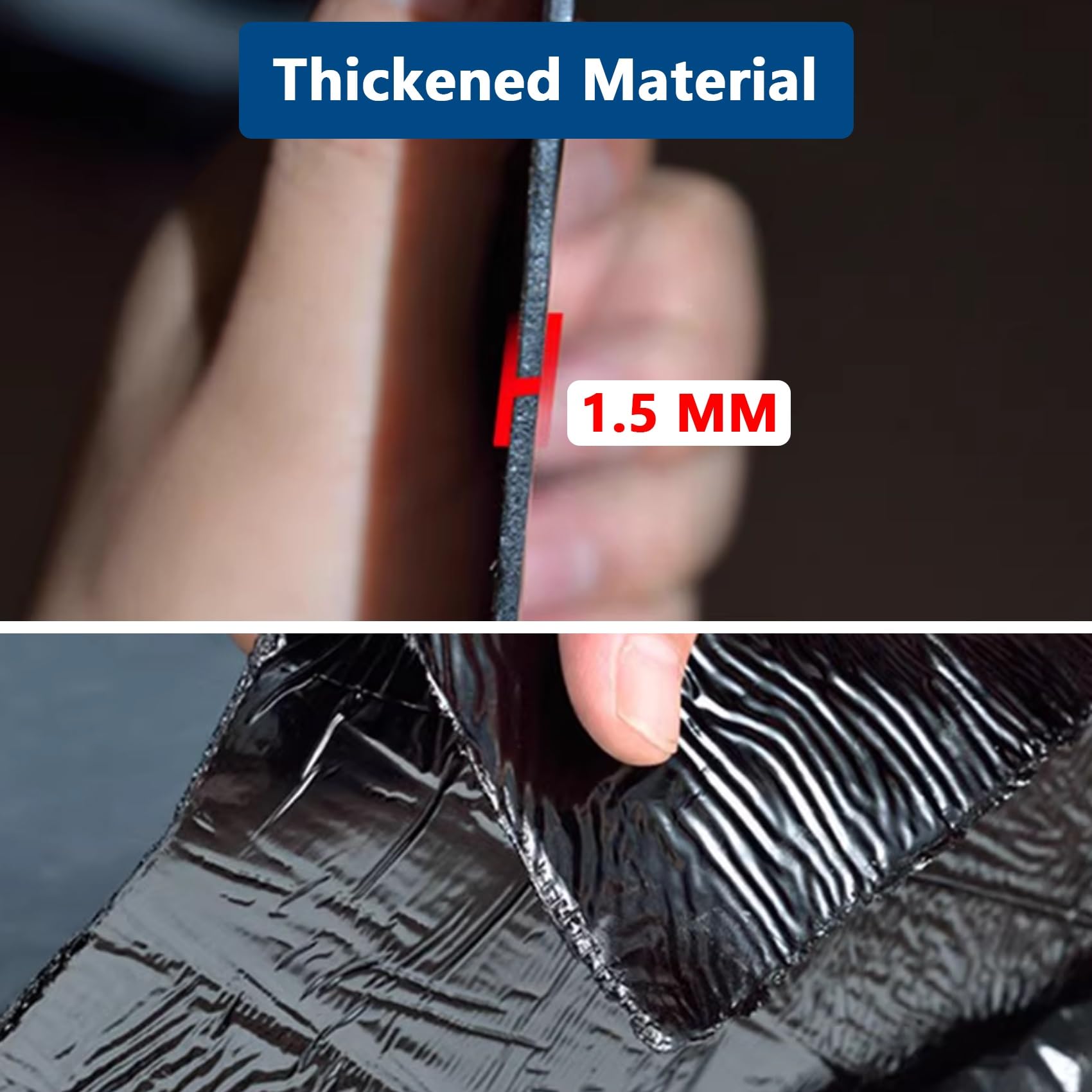 Genérico 1.5mm Techo Cinta Selladora Aluminio Butilo Adhesiva, 40cm Ancho Tejado Tela Asfaltica Autoadhesiva Impermeable, Banda Bituminosa de Reparación para Terraza Tejado Goteras(1x1m)