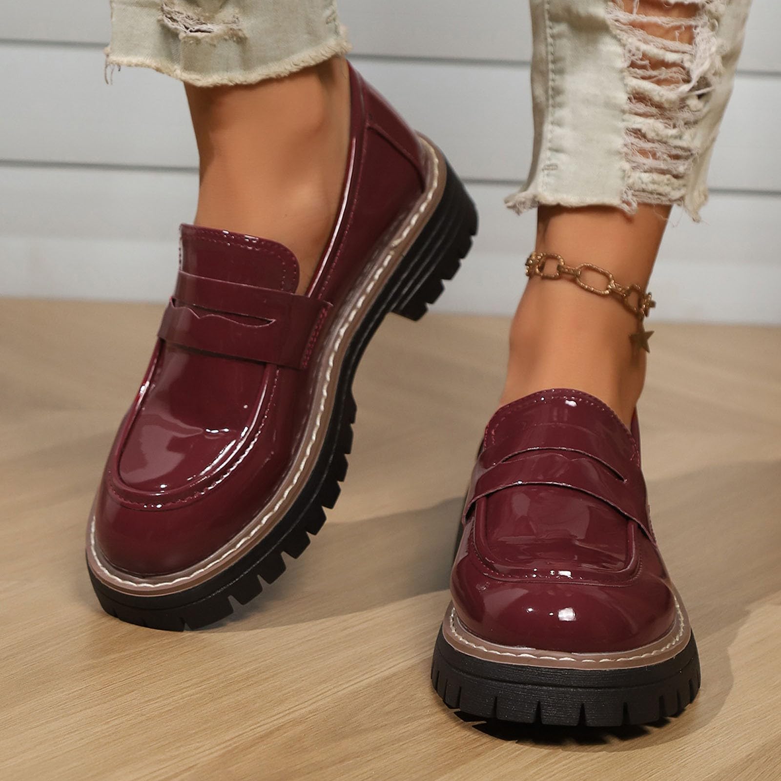Comode scarpe casual da donna per uso quotidiano, design slip-on con copertura completa delle dita Perfetto per tutte le stagioni e abbigliamento versatile.