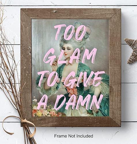 Vista 8 de YELLOWBIRD ART & DESIGN Glam Bathroom Wall Art & Decor - Funny Bathroom Decor - Pink Bath Artwork for Women Woman Teen Girls Girl - Powder room