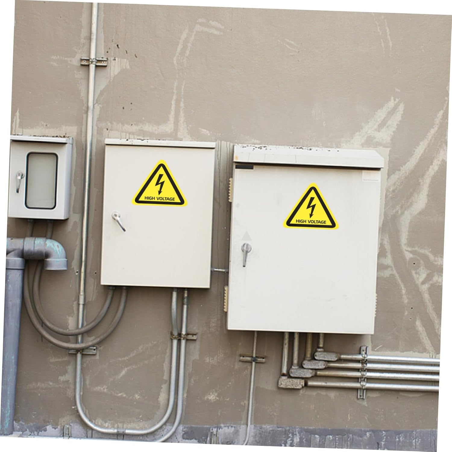 Gatuida High Voltage Warning Sticker 6-Inch Adhesive Electrical Warning Label Self-Adhesive PP Caution Sign for Electric Panel and Circuit Breaker Safety