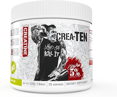 5% Nutrition CreaTEN Creatine Complex + Accelerators Creatina en polvo saborizada para ganancia muscular Máxima potencia, fuerza, resistencia y