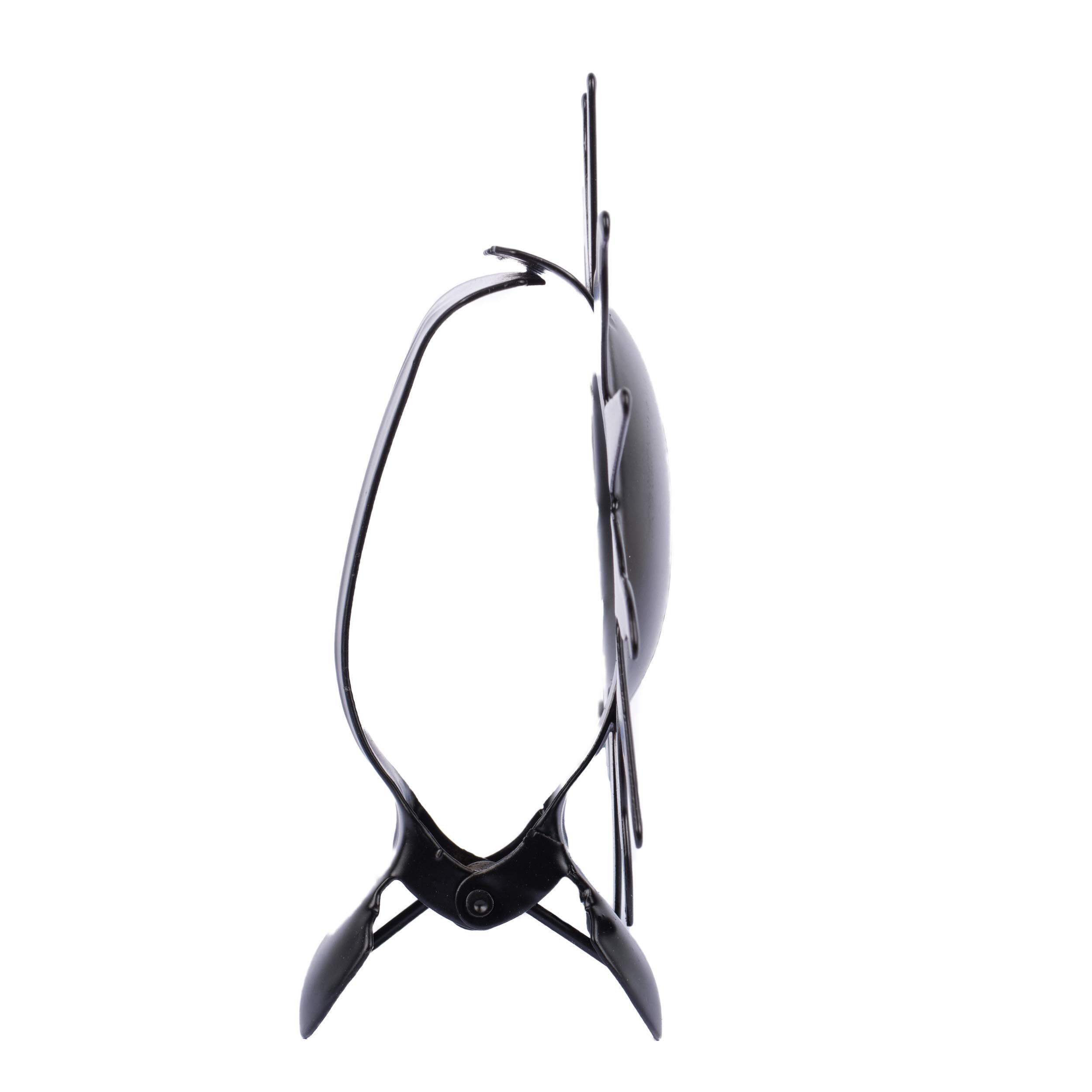 Embrasses Rideaux Métal Modèle Soleil - Lot De 2, Noir Et Argent - Sans Griffes, Déco Murale Ou Fenêtre