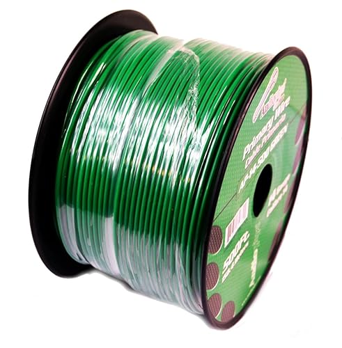 Miniatura 2 de Cable primario de audio para automóvil de calibre 14 (500 pies – verde) – Control remoto, alimentación/tierra eléctrico, límite de entierro de valla