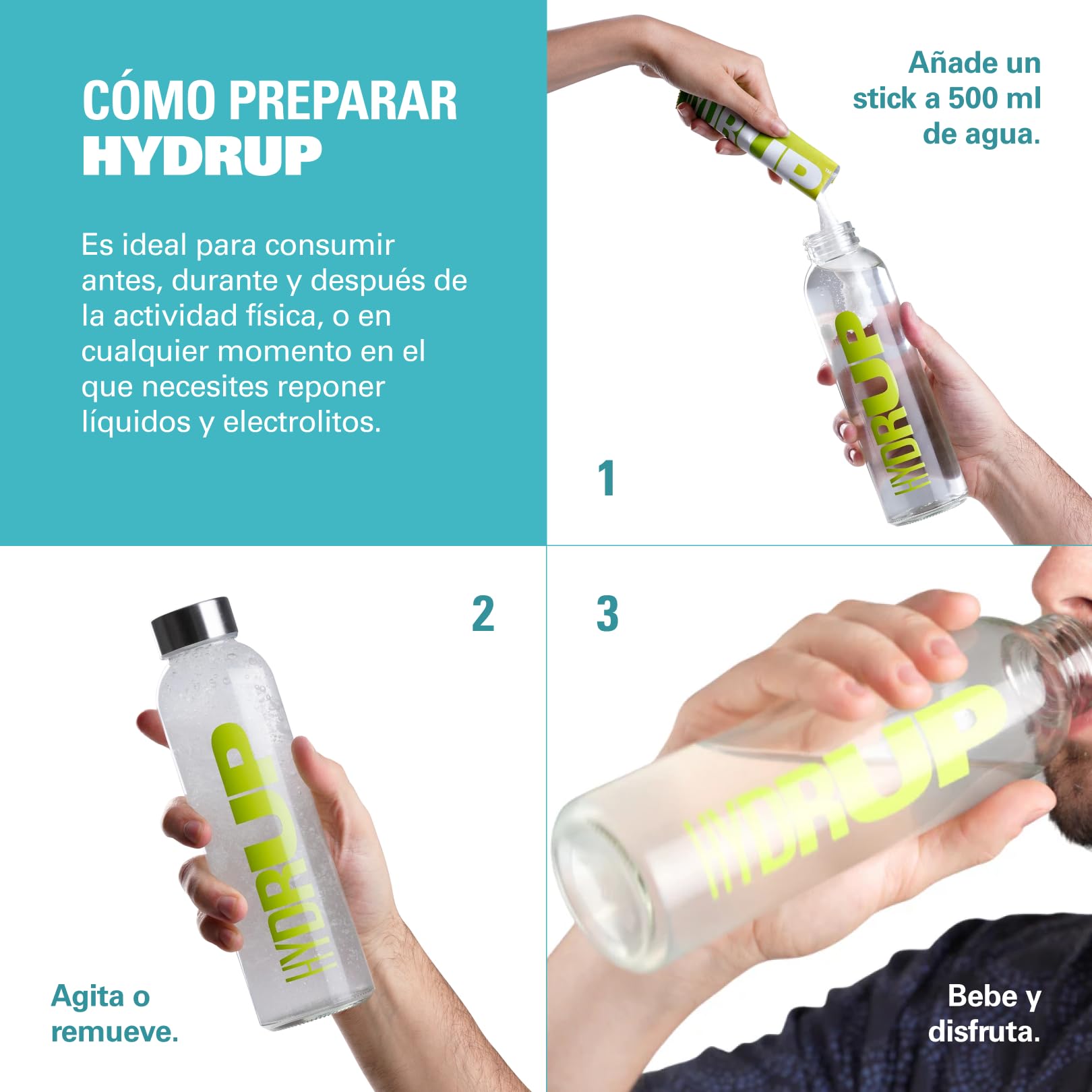 Electrolitos Sin Azucar en Polvo, 1733 mg de Electrolitos de Hidratacion de Naranja-Mandarina y Lima-Limón Altamente Concentrados con Vitaminas y Minerales, 6 Unidades (Mix)