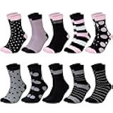 10 Pairs Womens Cotton Socks Soft Ladies Multiple Colors Patterned Original Design Gifts Socks for Womens Girls