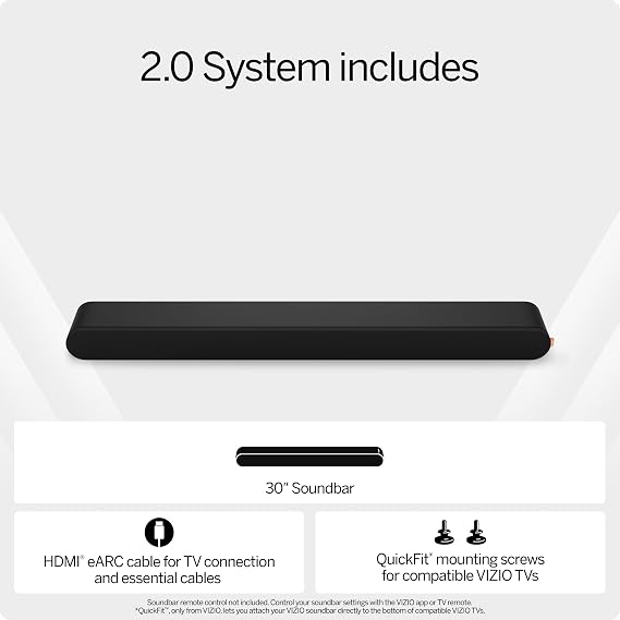 Vizio 2.0 Soundbar with Dolby Atmos, DTS:X, Bluetooth - SV200M-0808 (New, 2024 Model)