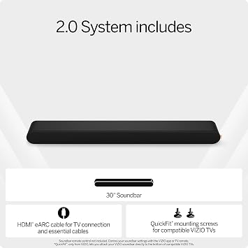 Vizio 2.0 Soundbar with Dolby Atmos, DTS:X, Bluetooth - SV200M-0808 (New, 2024 Model)