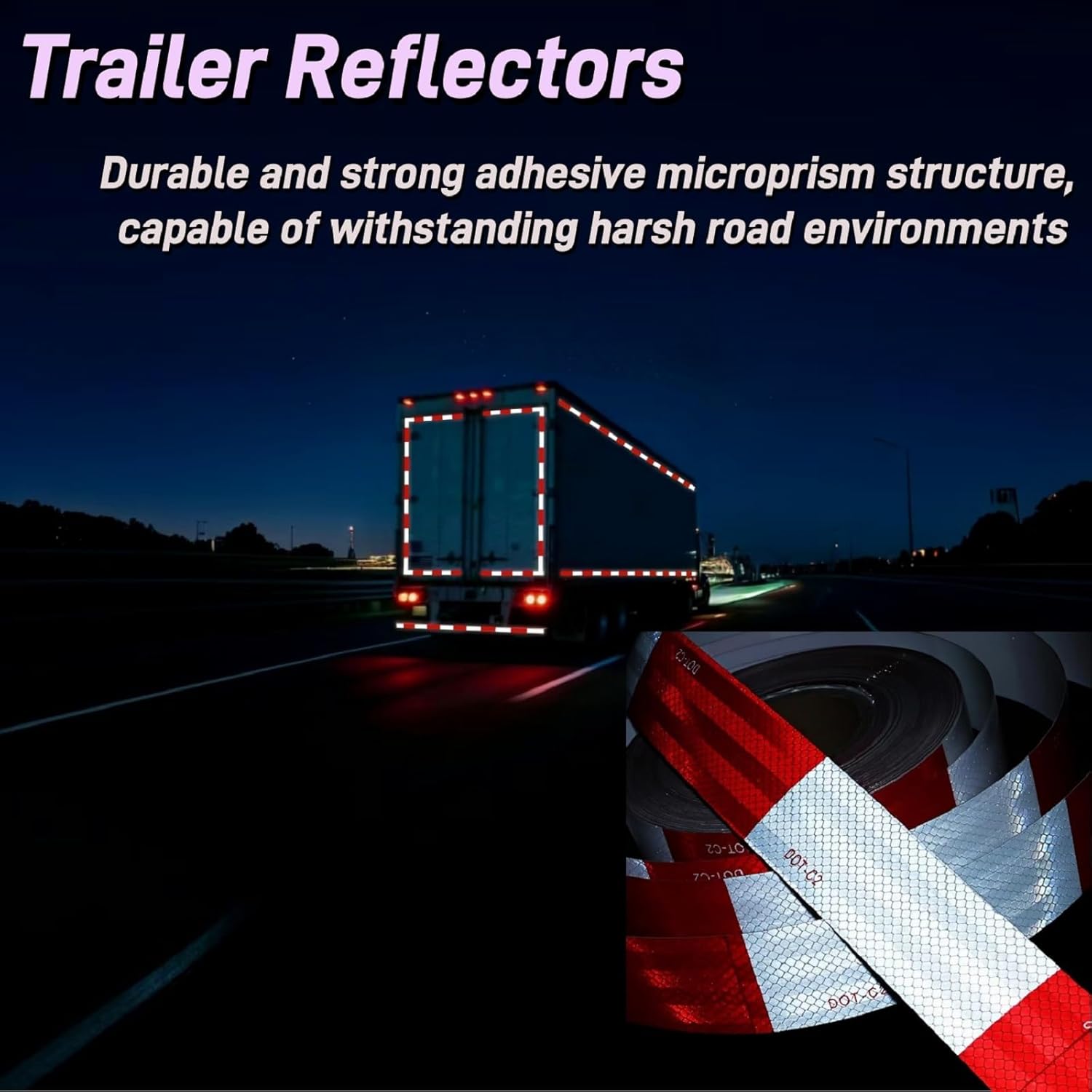 DOT-C2 Reflective Tape, 2 Inch x 150 Feet, Outdoor Waterproof with Strong Adhesive, Conspicuity Warning Safety Reflector Tape,High Visibility for Trailers, Vehicles, Boats, Signs