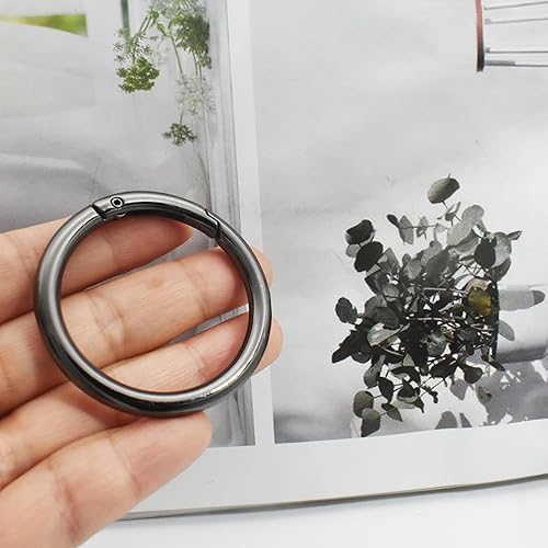 Miniatura 2 de Mosquetones redondos grandes de 2 pulgadas (1.969 in) de diámetro interior, ganchos a presión, ganchos de presión de aleación de zinc, anillos o