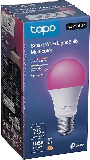 Bombilla Inteligente Tapo L535E - 1055 Lúmenes, Multicolor, Compatible con Alexa y Google