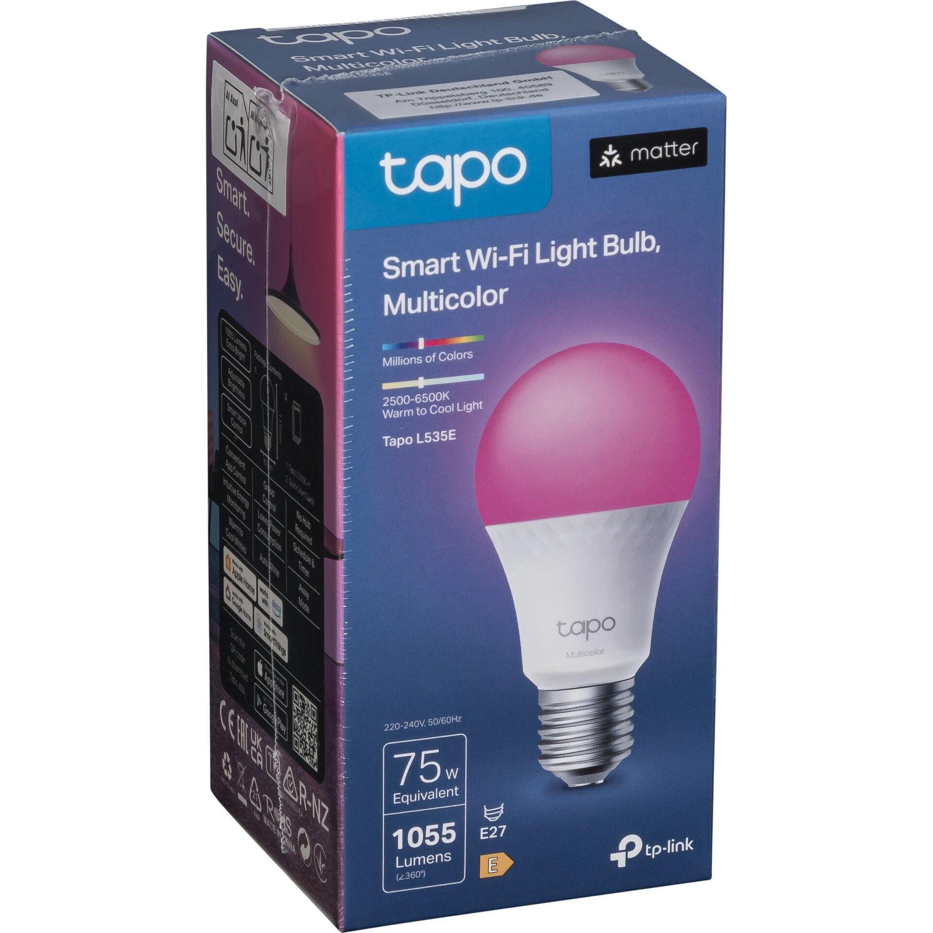 Tapo TP-Link L535E, Matter Wi-Fi LED Akıllı Ampul, Çok Renkli, E27