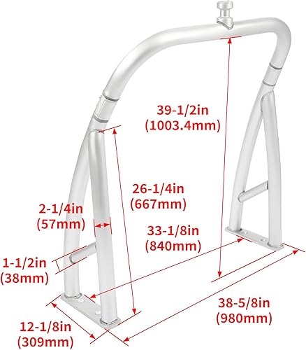 Miniatura 2 de HECASA Barra de remolque de esquí universal trasera para botes pontón, motor fuera de borda, poste de pilón, remolque de esquí, aluminio de 43