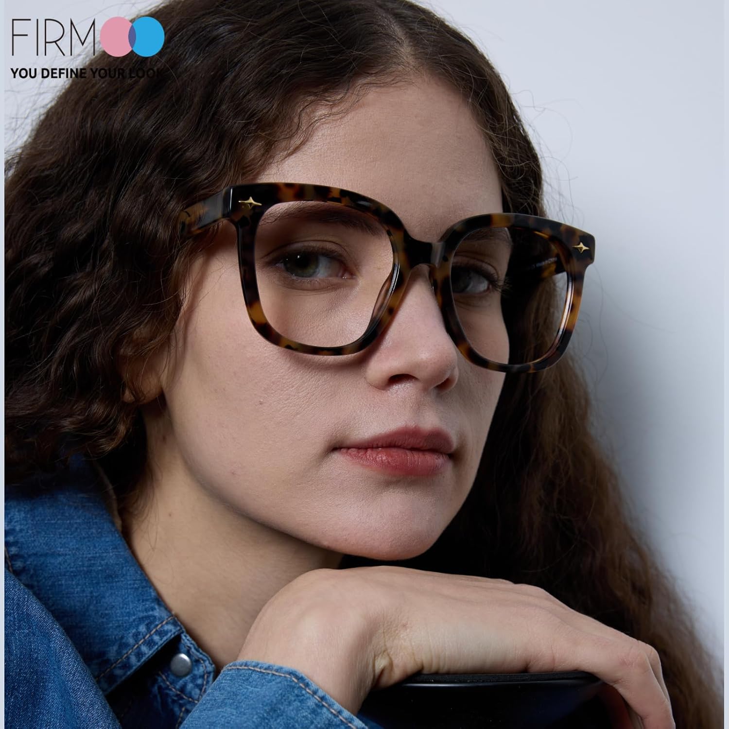 Firmoo Oversized Blue Light Glasses for Women Men Large Frame Anti Eyestrain & UV Protection Computer Gaming Blue Blocker Eyeglasses(Tortoise)