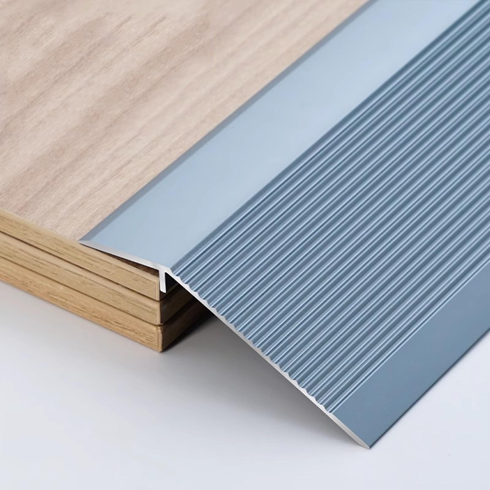 Perfil De Compensación De Altura, Aleación De Aluminio Anodizado Longitud 90cm*3 Tiras De Transición De Suelo De Metal Perfil De Extremo De Compensación De Altura 3-15mm/6-20mm/10-40mm(Frosted Iron Gr