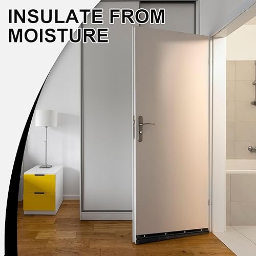 Miniatura 4 de Juego de 2 barridos de puerta de aluminio negro con tornillos de longitud, cepillo de puerta para huecos de hasta 1 pulgada, sello de cepillo de