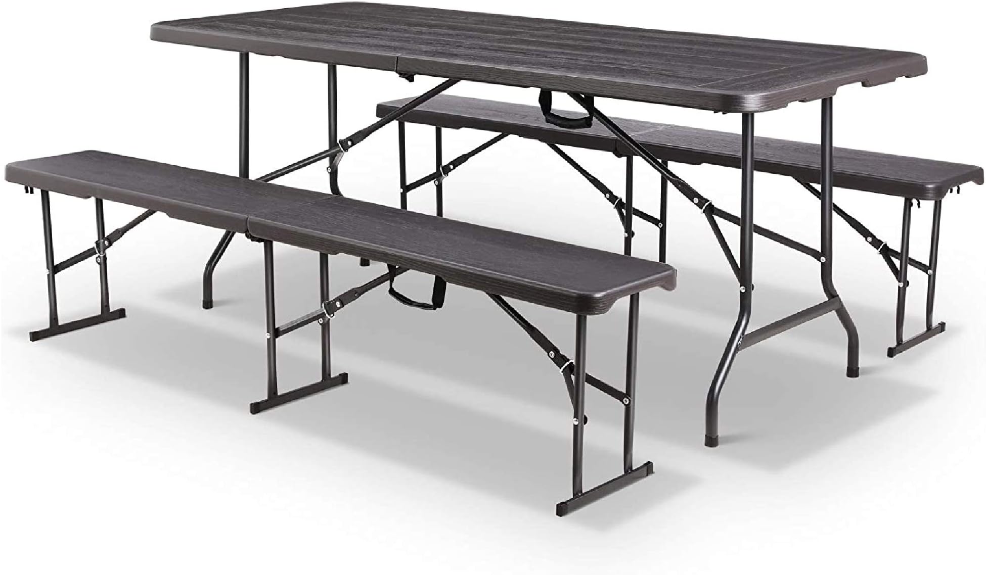 Casaria Bierzeltgarnitur 220 cm Klappbar Stabil 3 Teilig 2X Bierbank 1x