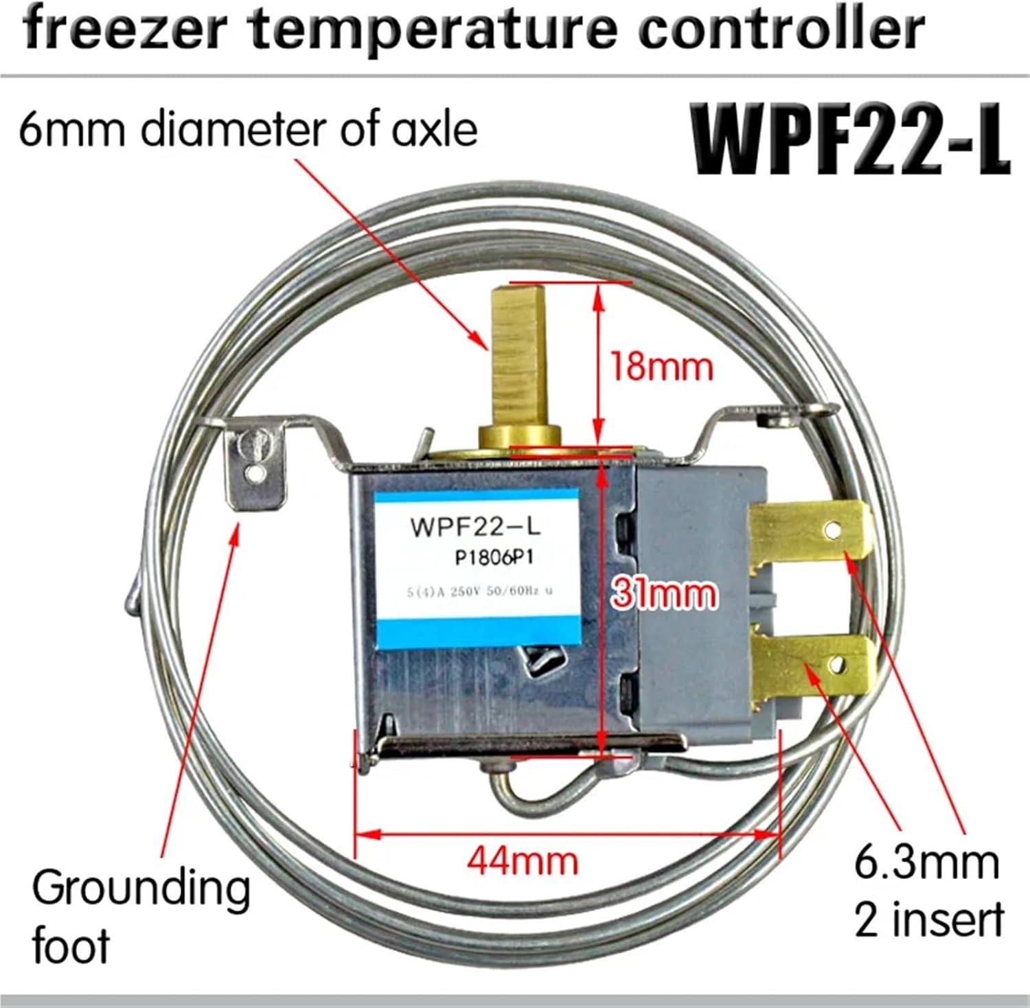 1PC Freezer Parts WPF22-L Freezer Thermostat 250V Household Metal Temperature Controller