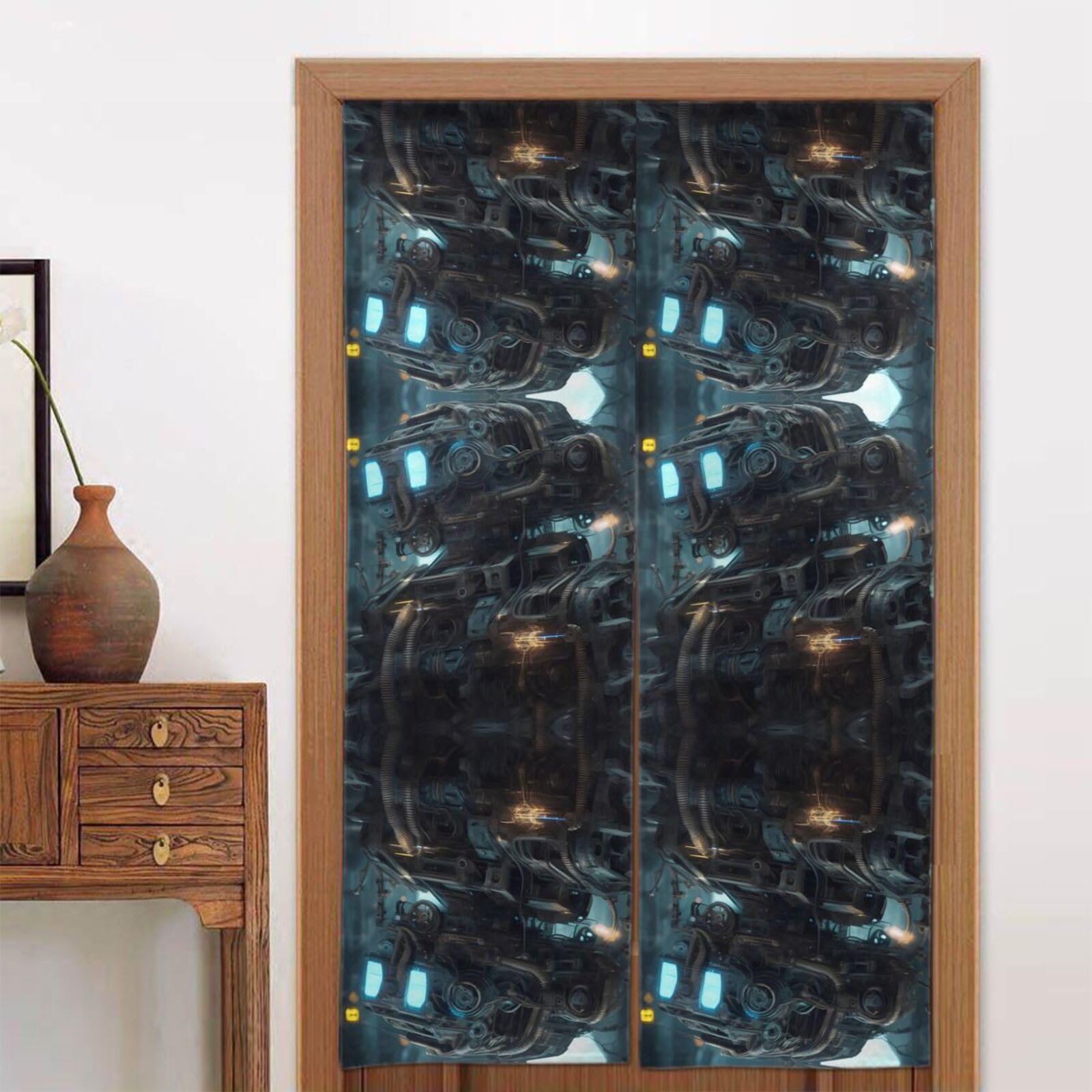 CNTDBU Future Robot Door Curtain 34x56 Inch-Room Divider Panel for Privacy, Entryway Screen for Kitchen Bedroom