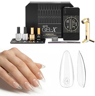 APRÉS Gel-X Professional Nail Extension Starter Kit, 14 Sizes 00-9 w/ Half Sizes, Soft Gel-X Tips, HEMA/TPO-Free (Sculpted Stilleto Medium)