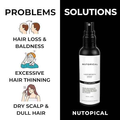 Miniatura 3 de Nutopical Spray para el crecimiento del cabello, fórmula totalmente natural para hombres y mujeres, tratamiento de crecimiento del cabello para