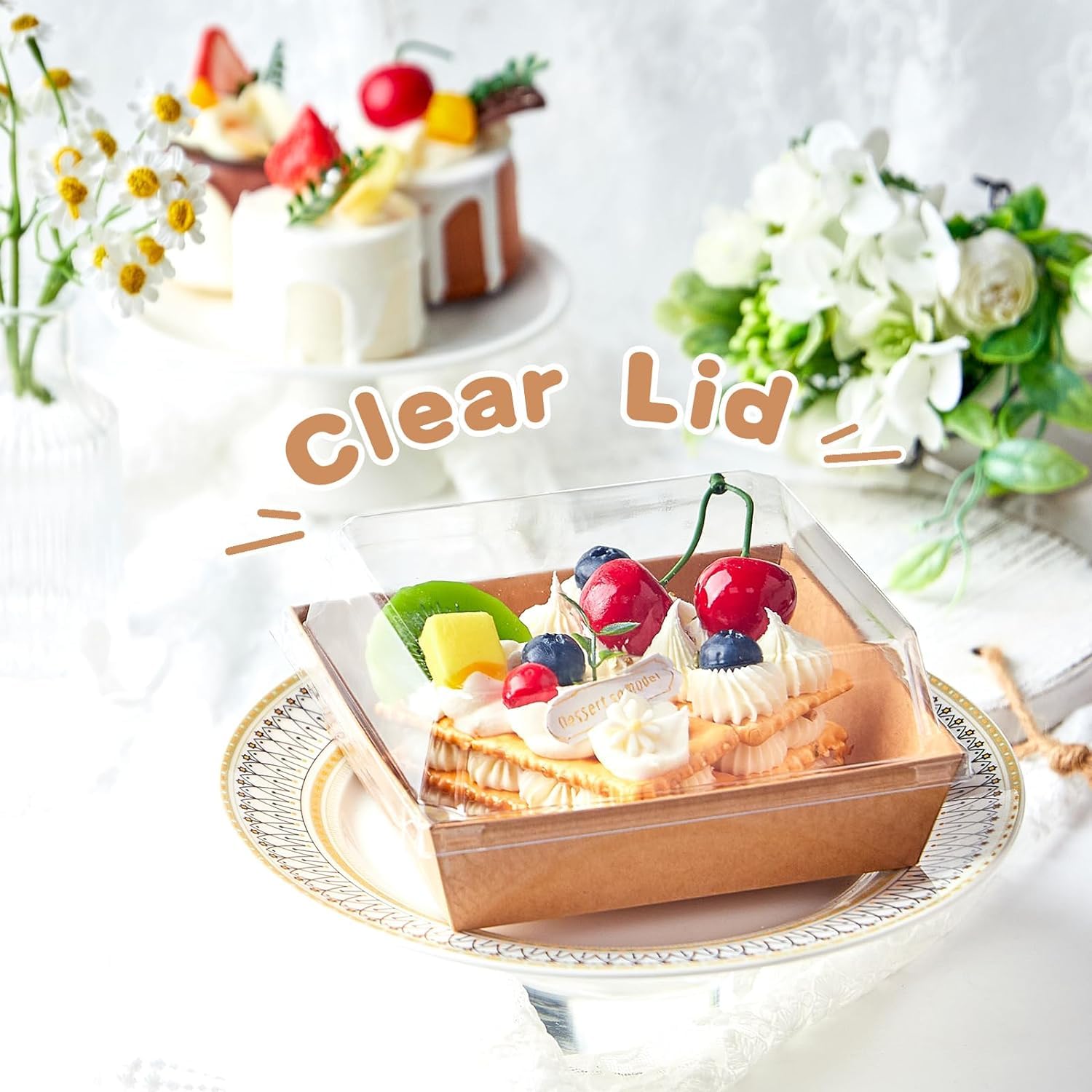 60 Stück Valentinstag Charcuterie Boxen – To-Go Dessertboxen 19,1 Cm, Rosa, Mit Deckel