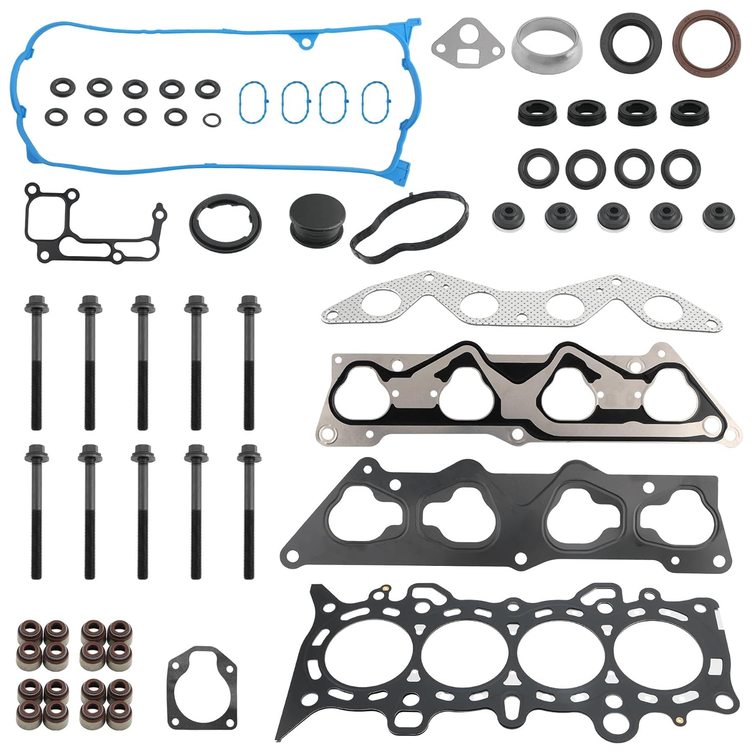 HS26236PT-2 Cylinder Head Gasket Set with Bolts for 1.7L D17A1 L4 Engine, Compatible with 2001-2005 Honda Civic LX DX, Replace# HS26236PT HBHO034