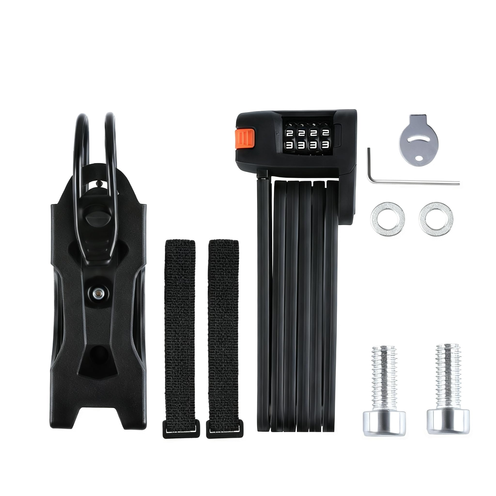 mophrati Durable Folding Bike Lock and Electric Bike Lock Alloy Steel Components Provide Exceptional Abrasion Resistance Folding Scooter Ebike