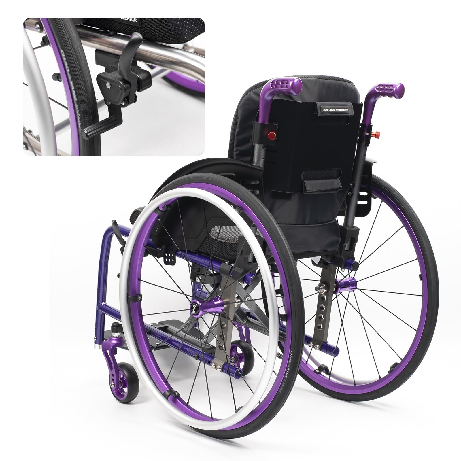Silla de Ruedas Deportiva Manual Plegable,Ultraligera de Aleación de Aluminio, Transporte Fácil,sillas de ruedas manuales autopropulsadas,liberación rápida(D,Seat width 38cm/15in)