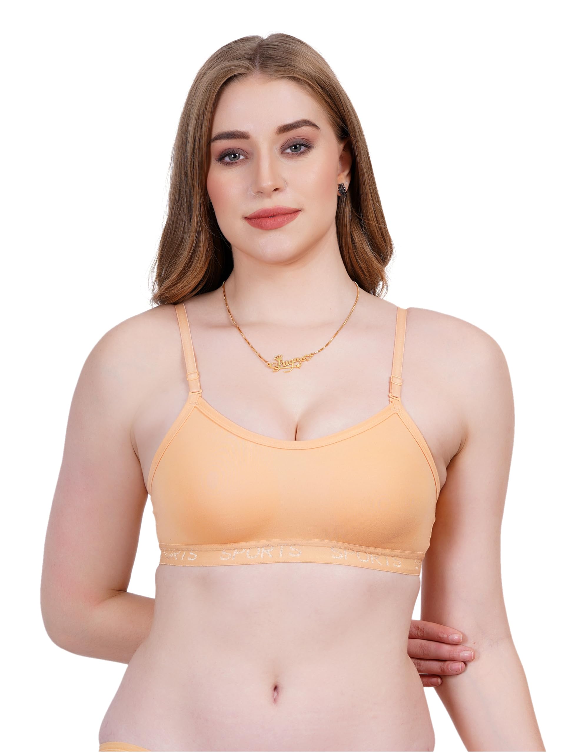 Women Non Padded Sports Bra - Made of Pure Cotton Full Coverage Non Wired Soft Cup for T-Shirt Saree Dress Sports Garment for Daily Use Everyday-picture-41