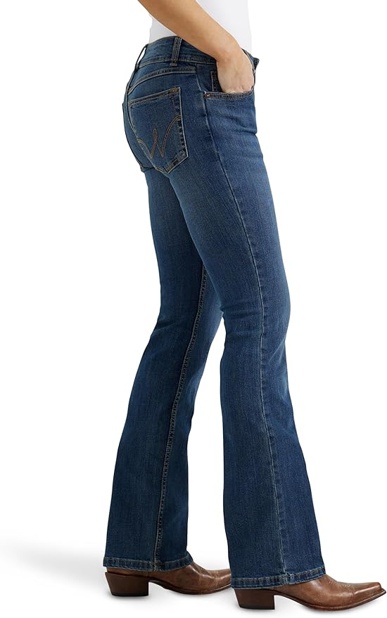 Jeans Boot Cut Wrangler Para Mujer - Talle 11W X 32L Corte Western Elástico