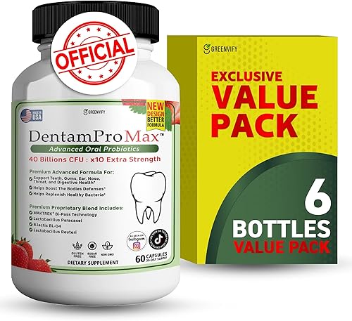 Miniatura 12 de DentamPro Max para la salud de las encías y los dientes y el aliento fresco, 40 mil millones de UFC Probióticos orales avanzados para el mal aliento