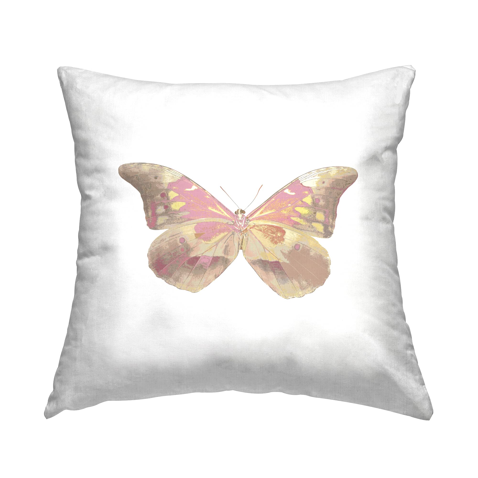 Stupell IndustriesGlam Pastel Pink Butterfly Design by Julia Bosco Throw Pillow, 18 x 18