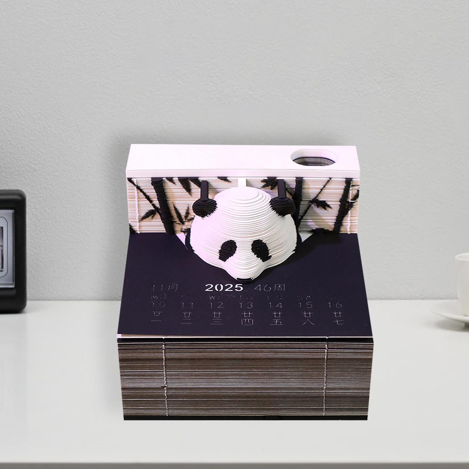 3D Tischkalender 2025, Notizblock, Kunstkalender Skulptur, Kreatives Geschenk, DIY Notizblock für Zuhause, Schreibtisch, Büro, c