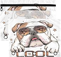 Vista 13 de Kcldeci Estuche para lápices para carpeta de 3 anillas, lindo y feliz juego de corgi galés de dibujos animados, paquete de 2 bolsas para lápices