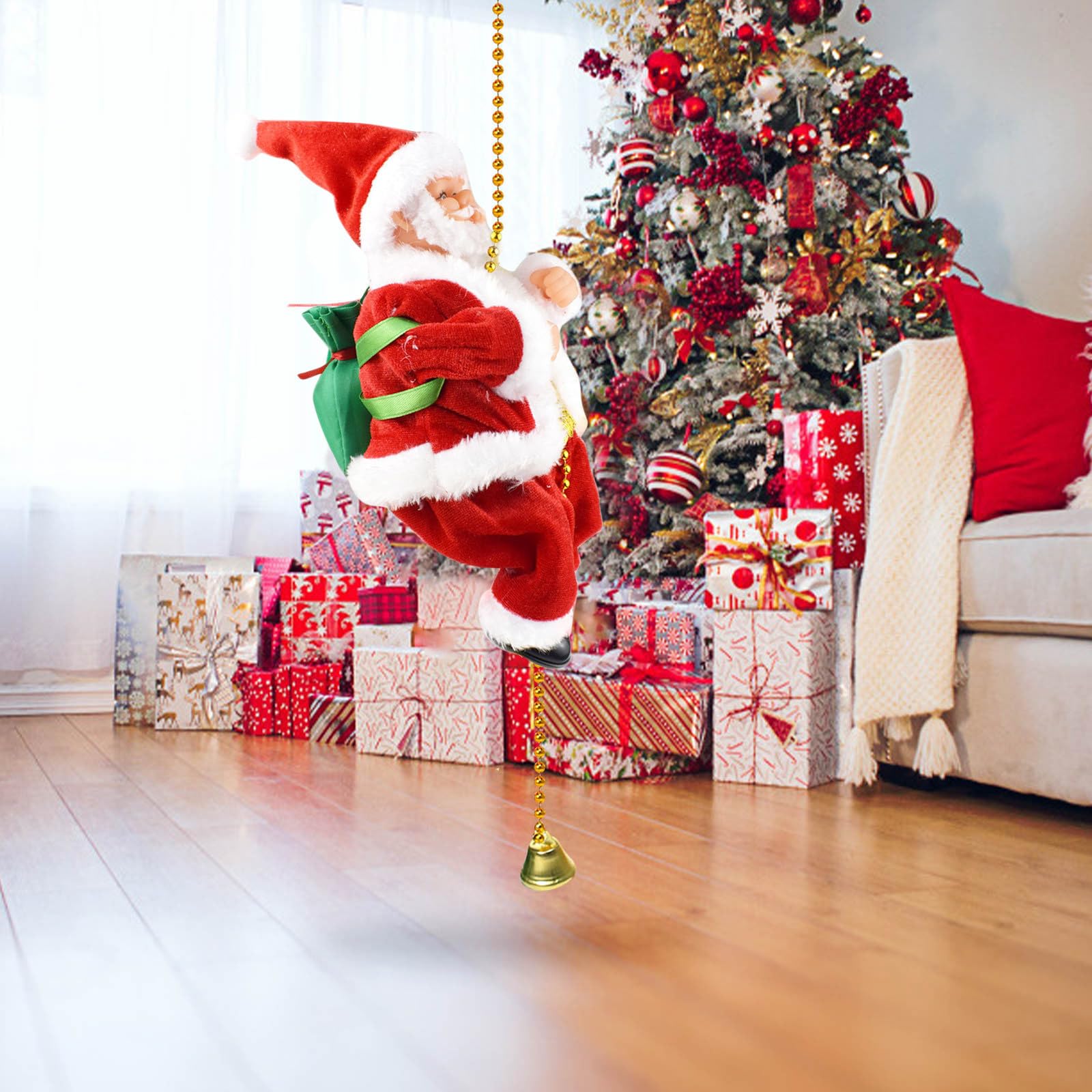 Amazon.co.jp: 電気クライミングはしご サンタクロース クリスマス置物