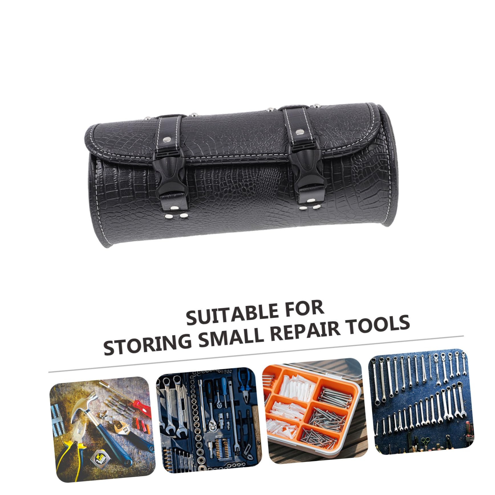 Cabilock Leather Bag Waterproof Tank Bag for Motorcycle Travel Pouch Large Capacity Accessory Storage Easy Install